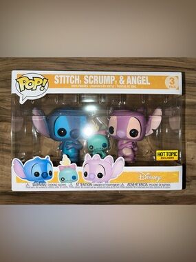 Funko pop Stitch, Scrump, & Angel Disney 3 pack Hot Topic Exclusive